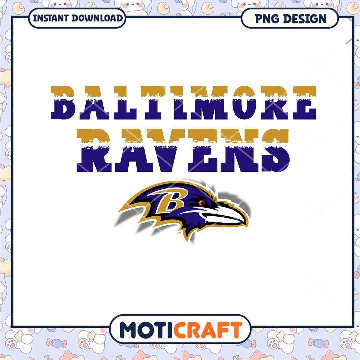 Baltimore Ravens PNG Design for Instant Download Fans Baltimore Ravens PNG Design for Instant Download Fans