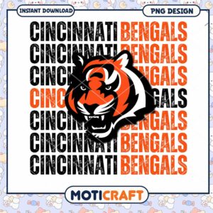 Cincinnati Bengals Tiger Logo PNG Design Instant Download