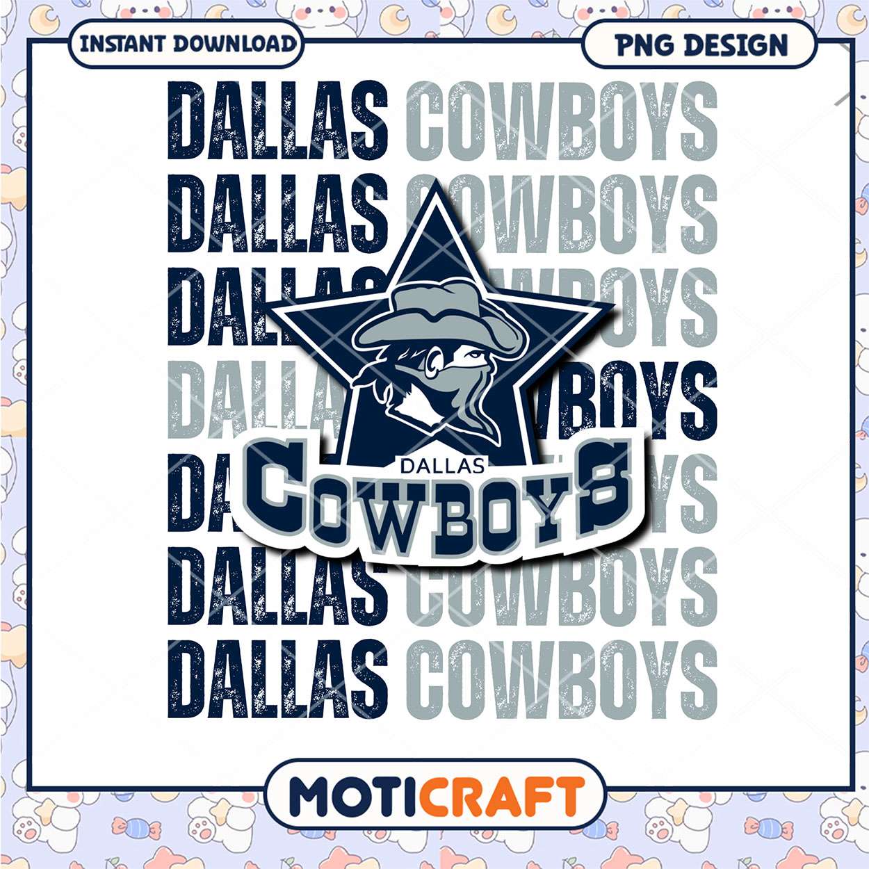 Dallas Cowboys PNG Design Instant Download for Fans Dallas Cowboys PNG Design Instant Download for Fans