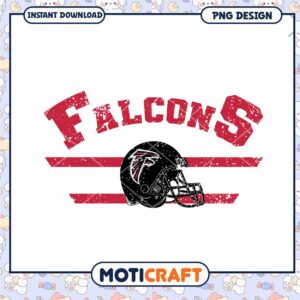 Falcons Football Team Helmet PNG Instant Download Design