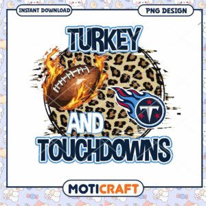 Turkey and Touchdowns Football PNG Instant Download Design