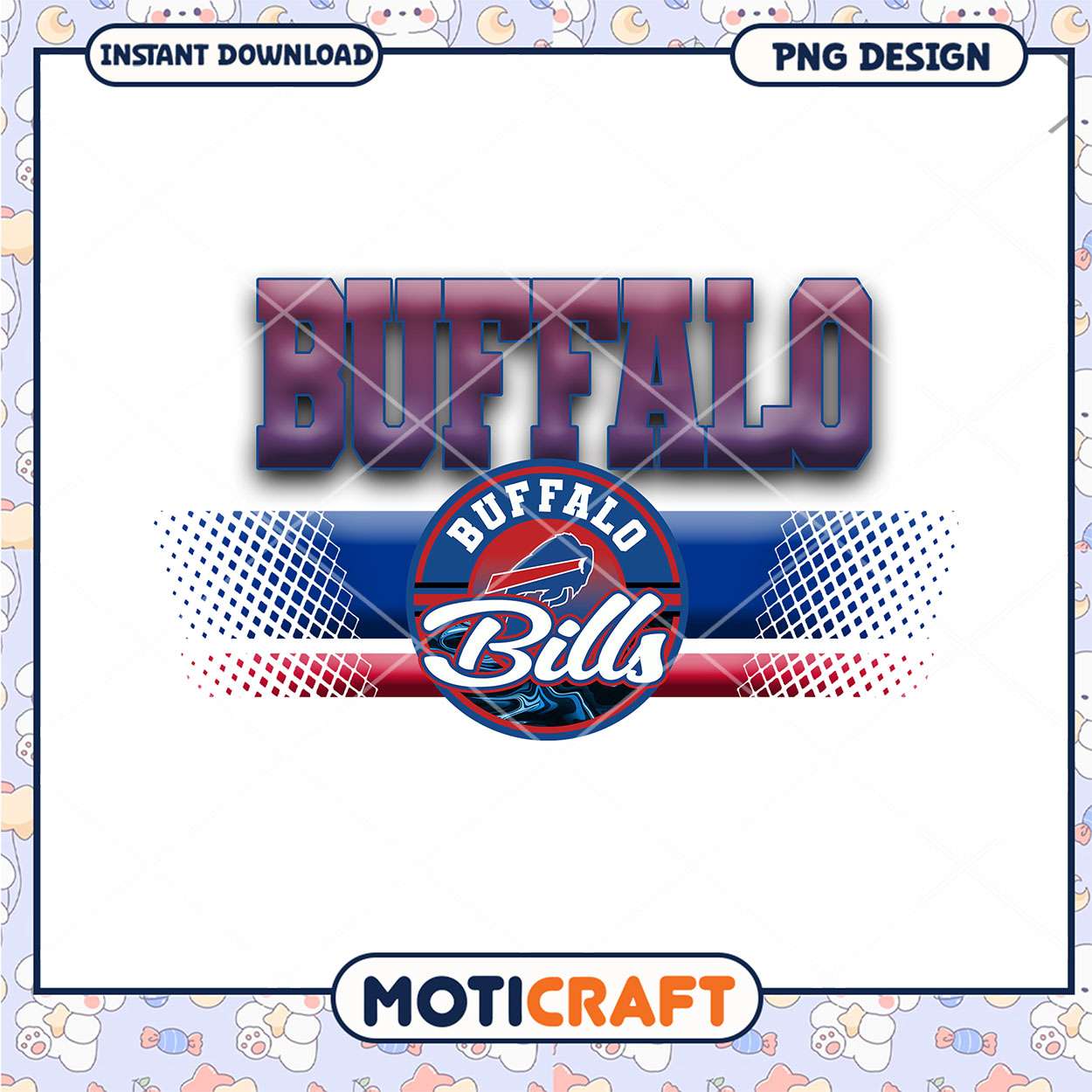 Buffalo Bills Team Spirit PNG Design for Instant Download Buffalo Bills Team Spirit PNG Design for Instant Download