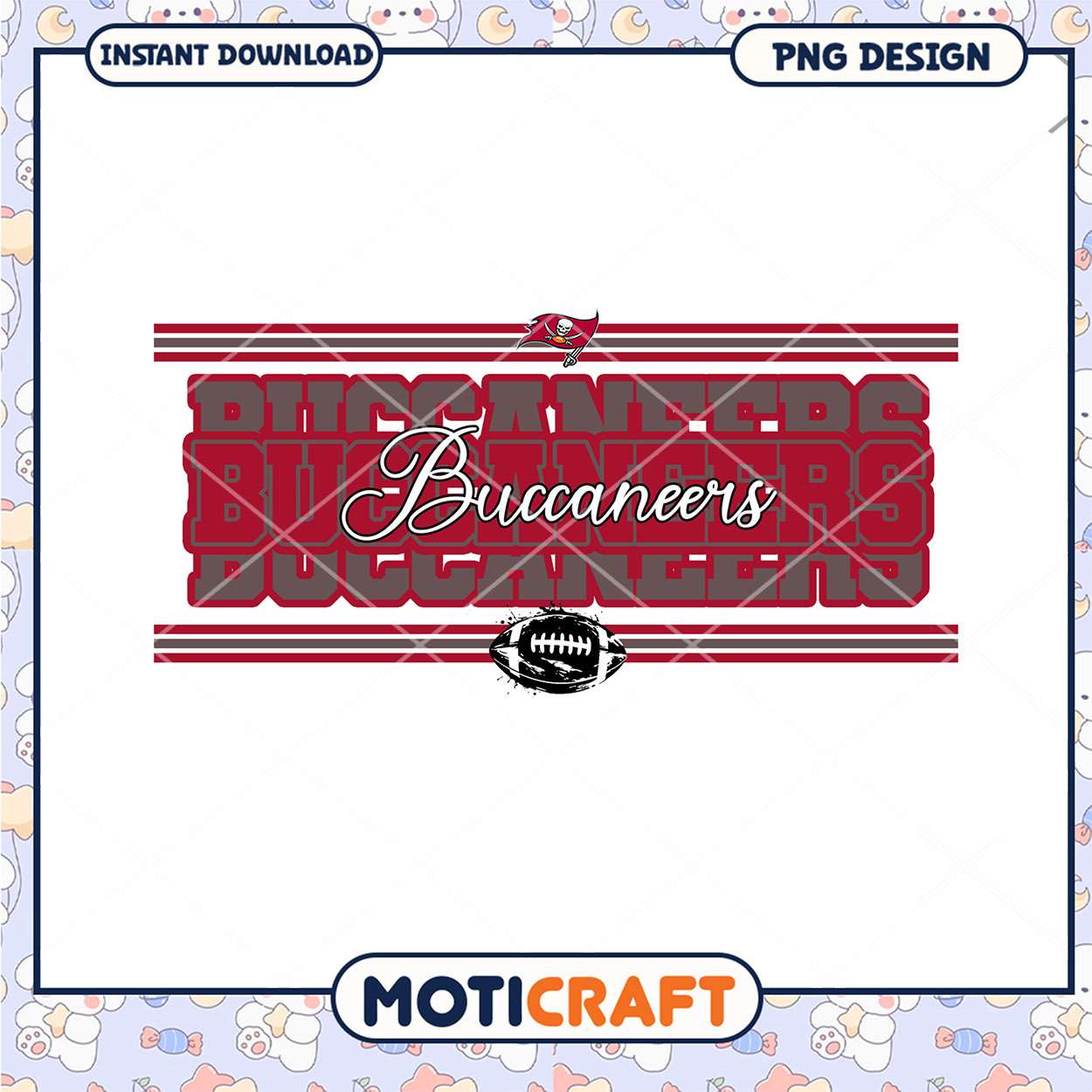 Buccaneers Football Team PNG Design Instant Download Buccaneers Football Team PNG Design Instant Download