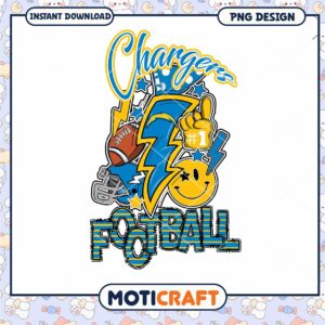 Chargers Football PNG Design for Instant Download Decor