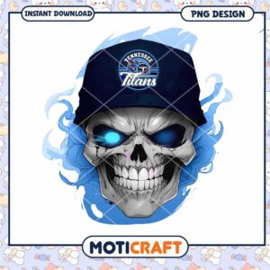 Tennessee Titans Skull Hat PNG Downloadable Design Artwork