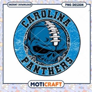 Carolina Panthers Skull PNG Graphic Instant Download