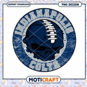 Indiana Colts Skull Football PNG Design Downloadable Art
