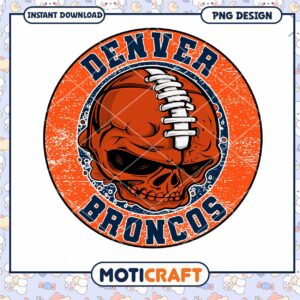Denver Broncos Skull PNG Design for Fans Instant Download Denver Broncos Skull PNG Design for Fans Instant Download