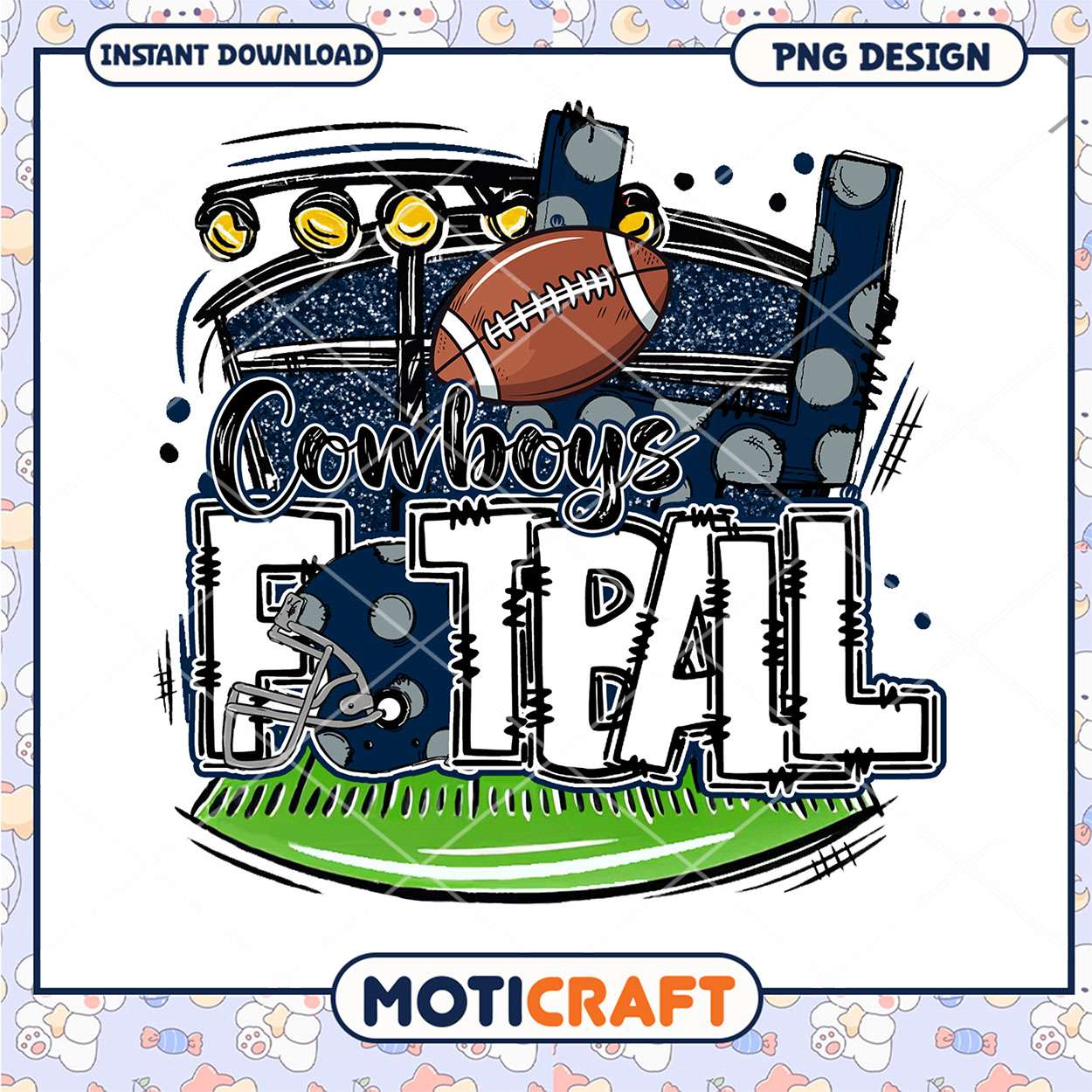 Cowboys Football Graphic PNG Instant Download Design Cowboys Football Graphic PNG Instant Download Design