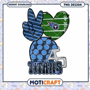 Tennessee Titans Football PNG Design with Peace Sign