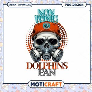 Non Toxic Dolphins Fan Skull PNG Design Instant Download Non Toxic Dolphins Fan Skull PNG Design Instant Download