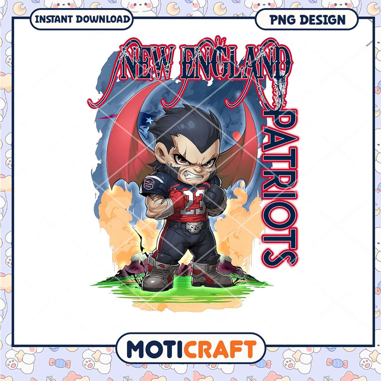 New England Patriots Cartoon Graphic PNG Download Design New England Patriots Cartoon Graphic PNG Download Design