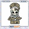 Cute Skull Girl Loves Saints PNG 1 Cute Skull Girl Loves Saints PNG