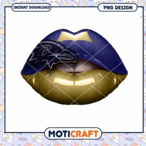 Baltimore Ravens Lips PNG Design