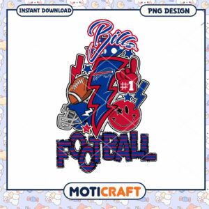 Bills Football PNG Design Instant Download