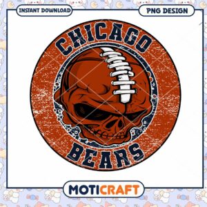 Chicago Bears Skull Football PNG Design Chicago Bears Skull Football PNG Design