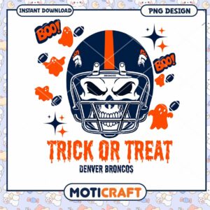 Denver Broncos Skull Halloween PNG