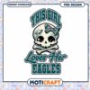 Cute Skull Girl Loves Eagles PNG