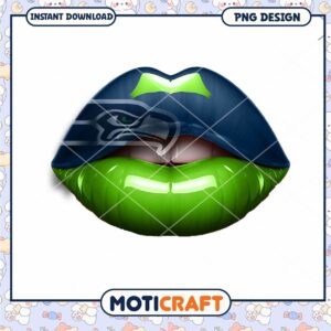 Seahawks Lips PNG Design Instant Download
