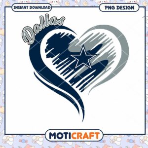 Dallas Cowboys Heart PNG Design