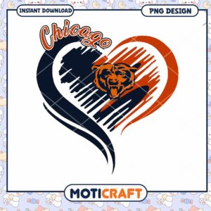 Chicago Bears Heart PNG Design