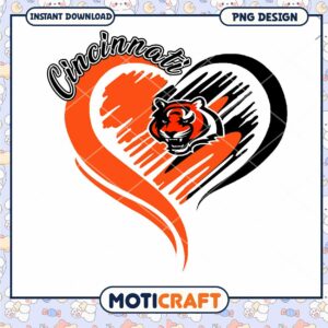 Cincinnati Bengals Heart PNG Design