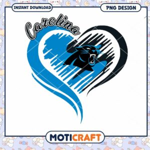 Carolina Panthers Heart PNG Design