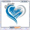 Detroit Lions Heart PNG Design