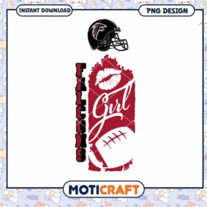 Falcons Girl PNG Design Instant Download