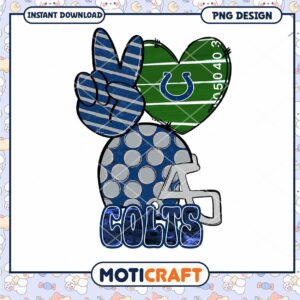 Colts Peace Sign PNG Sublimation
