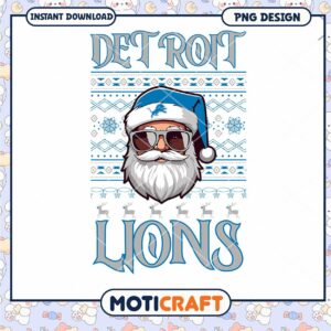 Detroit Lions Christmas Santa PNG Detroit Lions Christmas Santa PNG