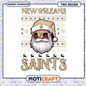 New Orleans Saints Santa PNG Design New Orleans Saints Santa PNG Design