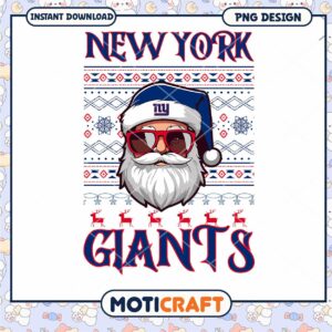 New York Giants Christmas PNG Santa Design