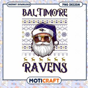 Baltimore Ravens Christmas Santa PNG