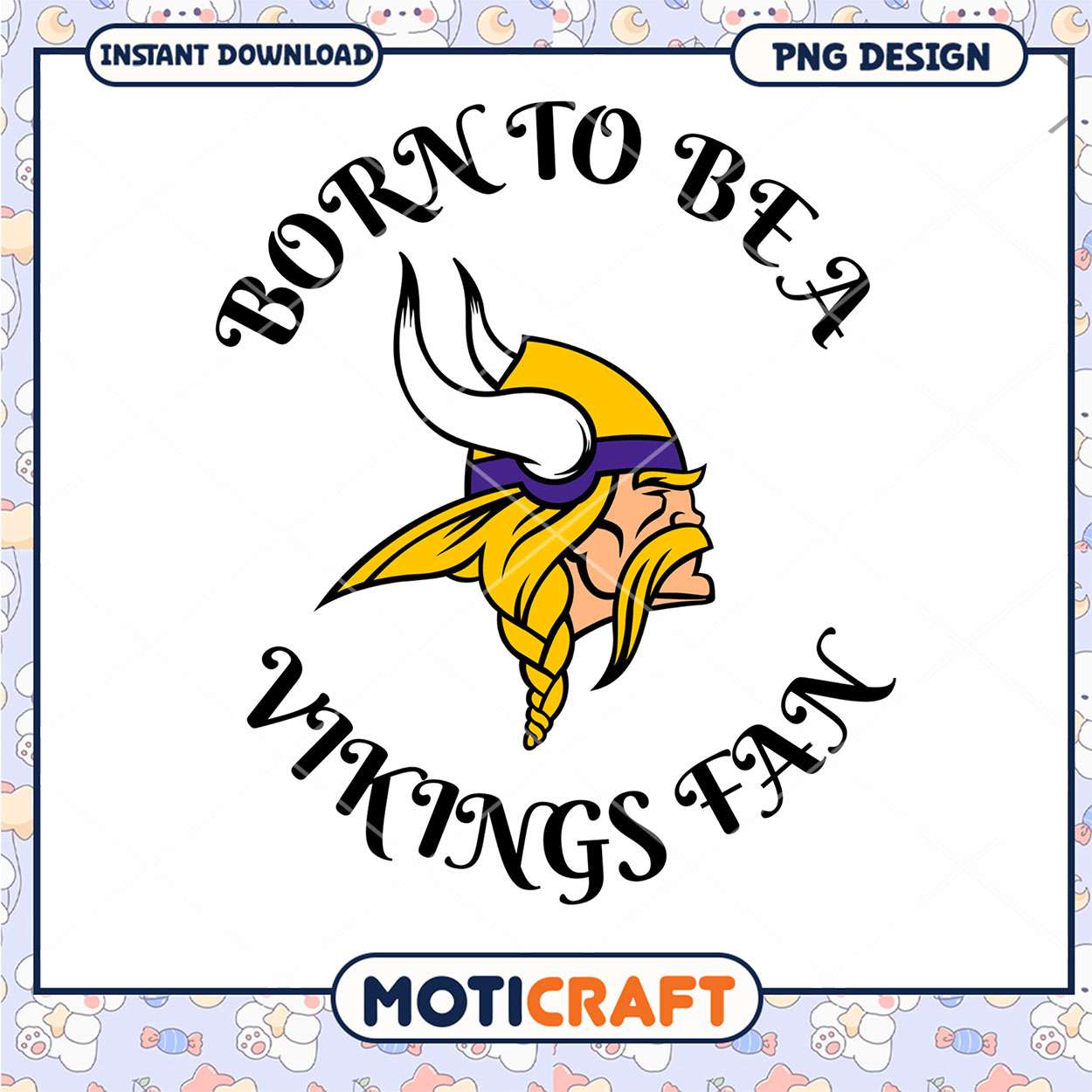 Vikings Fan PNG Design Instant Download Vikings Fan PNG Design Instant Download