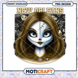 New Orleans Saints Sugar Skull Girl PNG