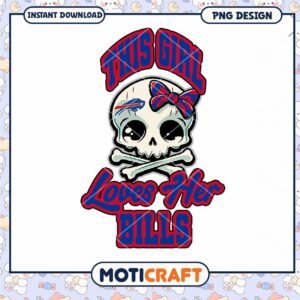 Buffalo Bills Skull Girl PNG Design