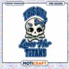 Cute Skull Girl Loves Titans PNG