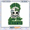Seahawks Skull Girl PNG Design 2 Seahawks Skull Girl PNG Design