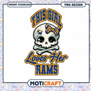 Cute Rams Skull Girl PNG Design