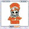 Cute Skull Girl Loves Chiefs PNG Design