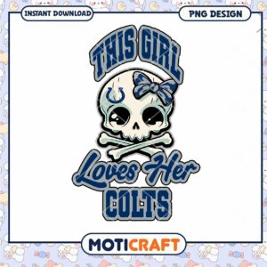 Cute Colts Skull Girl PNG Design