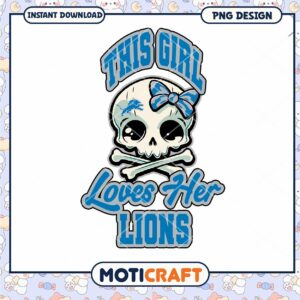 Cute Skull Girl Loves Lions PNG Cute Skull Girl Loves Lions PNG