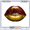 Gold Maroon Lips PNG Design Instant Download
