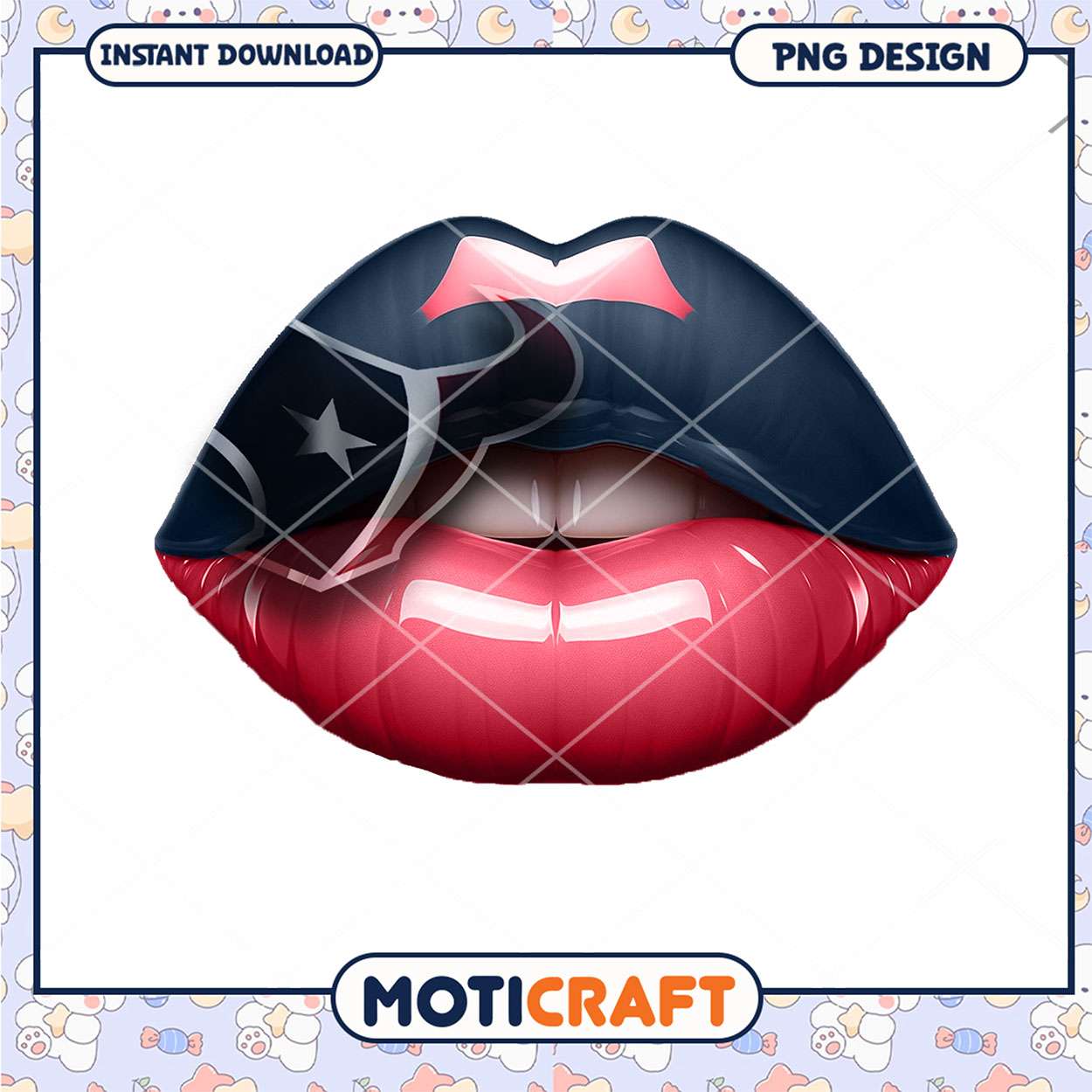 Patriots Lips PNG Design Instant Download Patriots Lips PNG Design Instant Download