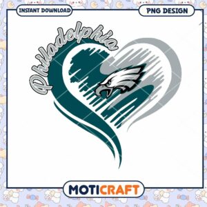 Philadelphia Eagles Heart PNG Design