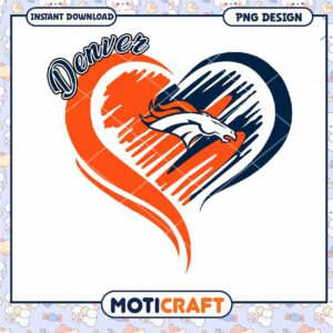 Denver Broncos Heart PNG Design