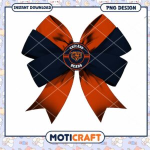 Chicago Bears Bow PNG Design
