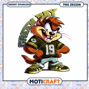 Green Bay Taz PNG Design Green Bay Taz PNG Design