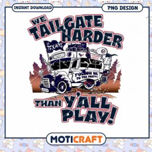 Texas Tailgate Party Bus PNG Design